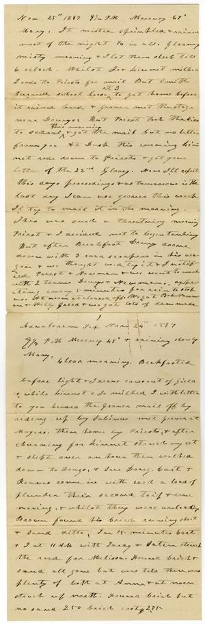 Primary view of object titled '[Letter from Charles B. Moore to Mary Ann Moore, November 24, 1897]'.
