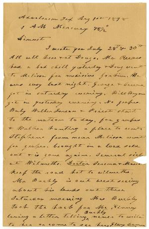 [Letter from Charles B. Moore to Linnet Moore, August 11, 1898]