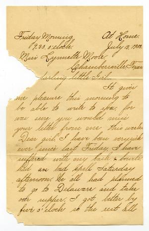[Letter from Lula Dalton to Linnet Moore, July 13, 1900]