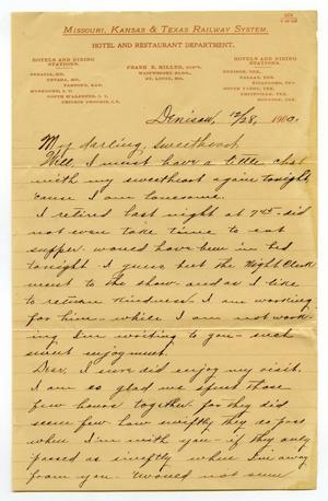 [Letter from Claude D. White to Linnet Moore, December 28, 1900]