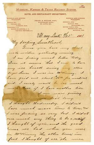 [Letter from Claude White to Linnet Moore, February 23, 1901]