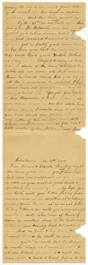 [Letter from Mary Moore to Claude and Linnet Moore White]