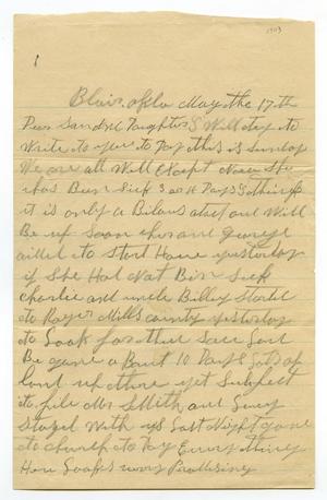 [Letter from S. White to Sam Thornhill, May 17, 1903]
