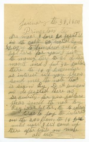 [Letter to Mrs. Moore, January 31, 1904]