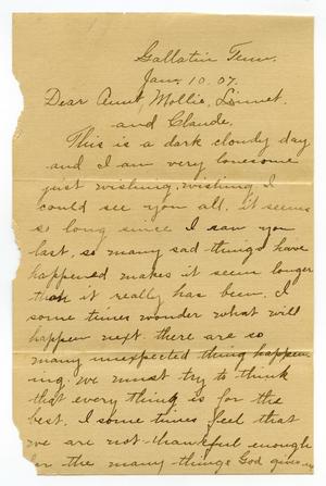 [Letter from Birdie McKinley to Mary Ann Moore, Linnet White and Claude D. White, January 10, 1907]
