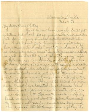 [Letter from Cora Robertson to Linnet White, February 11, 1916]