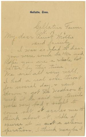 [Letter from Birdie McKinley to Mollie Moore and Linnet White, October 18, 1916]