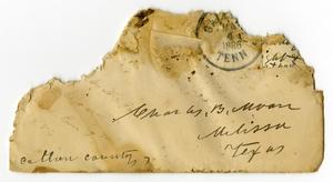 [Envelope addressed to Charles B. Moore from Dinkie McGee, January 3, 1886]