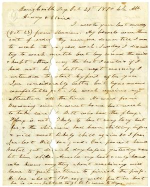 [Letter from Charles Moore to Henry and Elvira Moore, October 29, 1870]