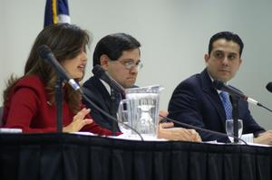 [Panelists at the North Texas Latino Council meeting]