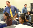 Primary view of [Students work on The Latino Reporter]