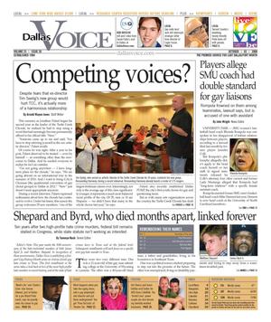 Dallas Voice (Dallas, Tex.), Vol. 25, No. 20, Ed. 1 Friday, October 3, 2008