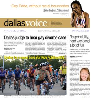 Primary view of object titled 'Dallas Voice (Dallas, Tex.), Vol. 26, No. 20, Ed. 1 Friday, October 2, 2009'.