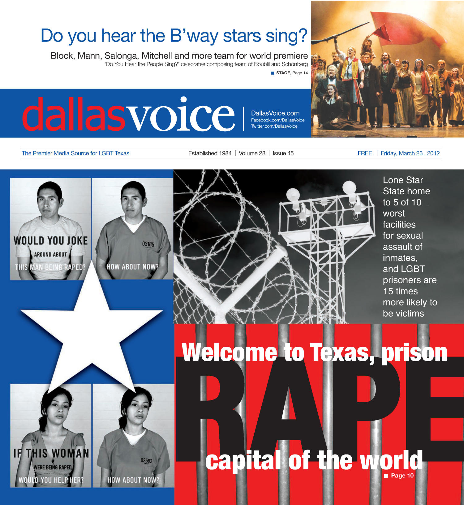 Dallas Voice (Dallas, Tex.), Vol. 28, No. 45, Ed. 1 Friday, March 23, 2012
                                                
                                                    [Sequence #]: 1 of 36
                                                