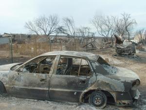 [Fire-damaged car in Ringgold]