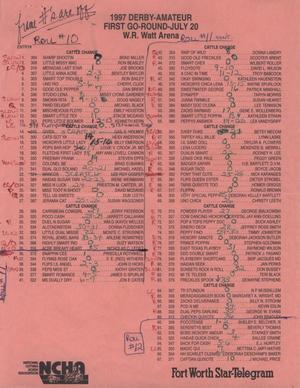 Cutting Horse Competition Entry List:  1997-derby-r10