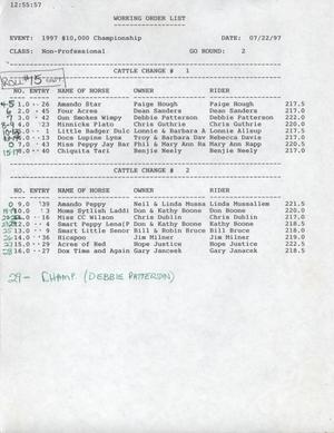 Cutting Horse Competition Entry List:  1997-derby-r15