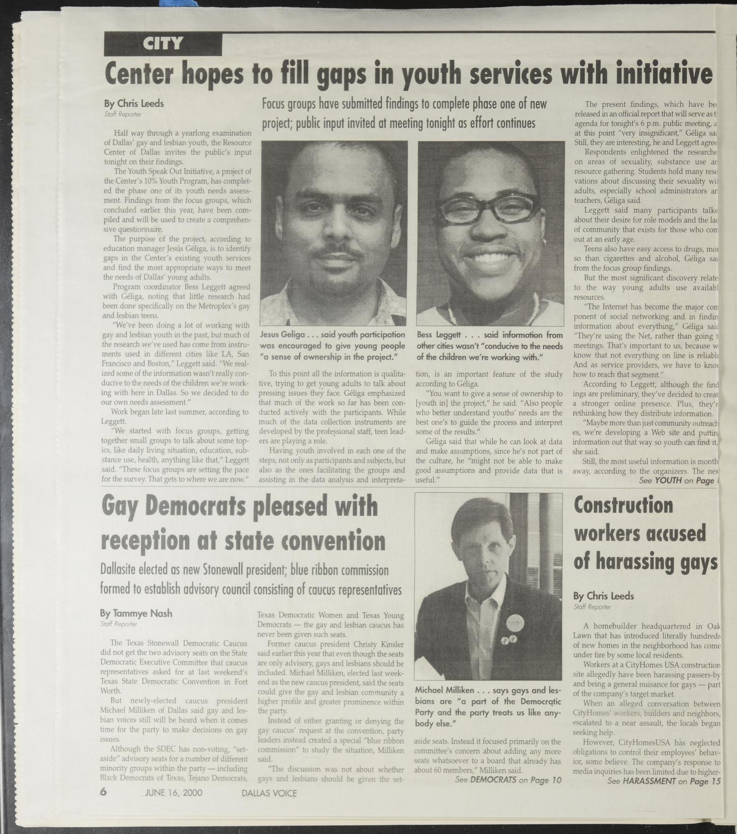 Dallas Voice (Dallas, Tex.), Vol. 17, No. 7, Ed. 1 Friday, June 16, 2000 -  Page 66 of 84 - UNT Digital Library