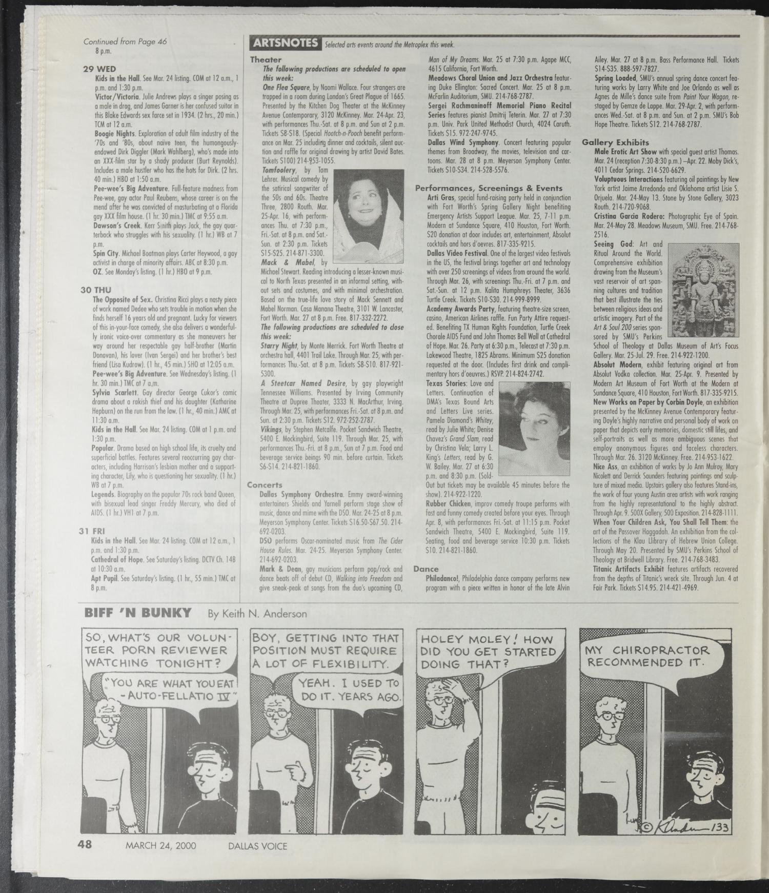 Xxxxx 16 - Dallas Voice (Dallas, Tex.), Vol. 16, No. 47, Ed. 1 Friday, March 24, 2000  - Page 48 of 72 - UNT Digital Library