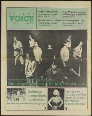 Dallas Voice (Dallas, Tex.), Vol. 4, No. 13, Ed. 1 Friday, August 7, 1987