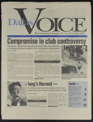 Dallas Voice (Dallas, Tex.), Vol. 8, No. 26, Ed. 1 Friday, October 18, 1991