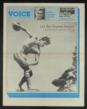 Dallas Voice (Dallas, Tex.), Vol. 3, No. 14, Ed. 1 Friday, August 8, 1986