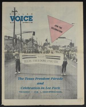 Dallas Voice (Dallas, Tex.), Vol. 5, No. 21, Ed. 1 Friday, September 23, 1988