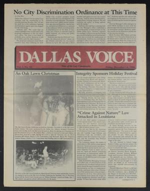 Dallas Voice (Dallas, Tex.), Vol. 1, No. 32, Ed. 1 Friday, December 14, 1984