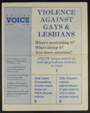 Dallas Voice (Dallas, Tex.), Vol. 3, No. 52, Ed. 1 Friday, May 1, 1987
