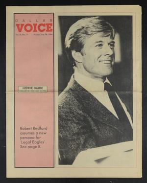 Dallas Voice (Dallas, Tex.), Vol. 3, No. 11, Ed. 1 Friday, July 18, 1986