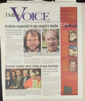 Dallas Voice (Dallas, Tex.), Vol. 16, No. 11, Ed. 1 Friday, July 16, 1999