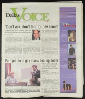 Dallas Voice (Dallas, Tex.), Vol. 16, No. 15, Ed. 1 Friday, August 13, 1999