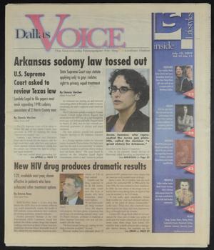 Primary view of object titled 'Dallas Voice (Dallas, Tex.), Vol. 19, No. 11, Ed. 1 Friday, July 12, 2002'.